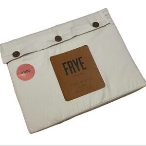 Frye King Sheet 4 Pc Set Flat Fitted Pillowcase Light Gray 100% Cotton Brand New